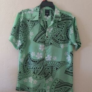 Reyn Spooner Mint Green Patterned Shirt